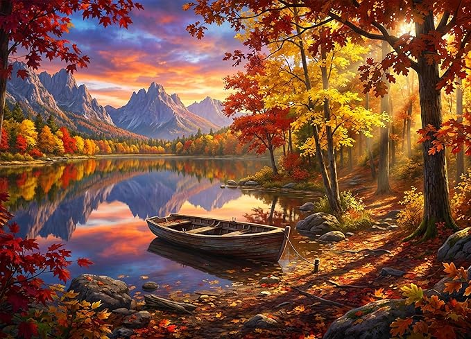 Mountain Forest Lake Jigsaw Puzzles for Adults 1000 Pieces, Serene Nature Landscape 1000 Piece Puzzle for Adults, Fun Hard Difficult Challenging Jigsaw Puzzles 1000 Pieces Gift for Home Decor Wall Art