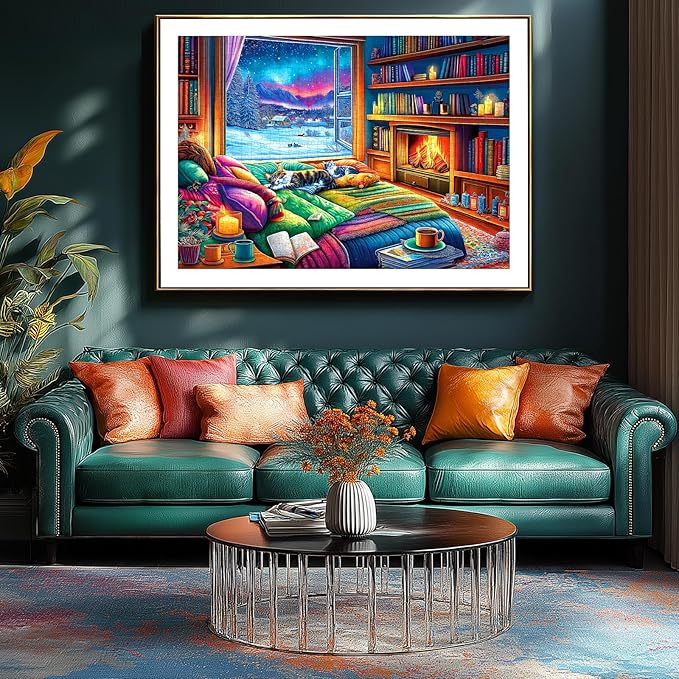 Puzzles for Adults 1000 Pieces, Warm Winter Night View Impossible Hard Difficult Challenging Puzzles for Adults, Gift for Adult Jigsaw Puzzles Lovers, 27.5 x 19.7 inch