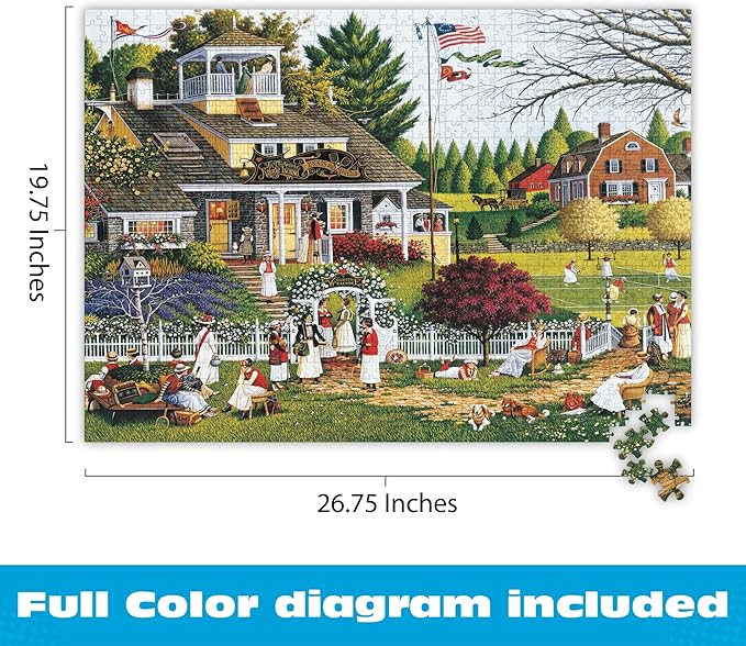 Buffalo Games - Puzzles for Adults 1000 Pieces Charles Wysocki's Love Jigsaw Puzzle, Silver Select Premium Giftable Box with Foil Accents