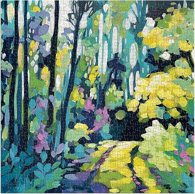 Galison Painted Path – Clair Bremner 500 Piece Puzzle Featuring Greenery Spread Over A Forest Path