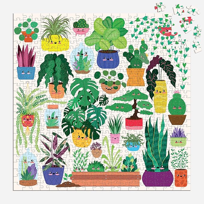 Mudpuppy Happy Plants – 500 Piece Family Puzzle with Fun and Adorable Illustrations of Succulents and Flowers for Children Ages 8 and Up