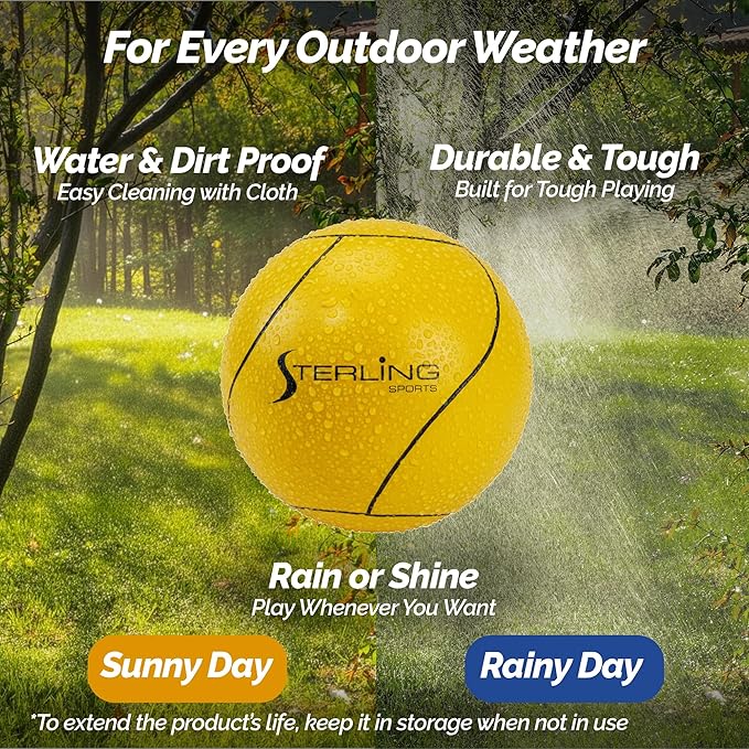 STERLING Sports Full Size Tetherball with Rope Set Neon Collection for Kids Outdoor Backyard Replacement Ball