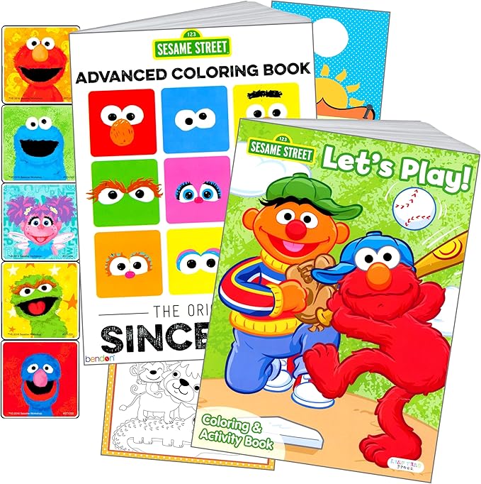 Bendon Sesame Street Coloring Stickers Activity Set with Sesame St Coloring Books, Reward Stickers, and More
