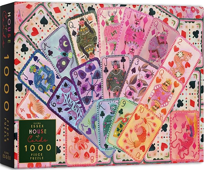 Elena Essex Puzzles for Adults 1000 Pieces - House of Cards, 1000 Piece Puzzle for Adults, Jigsaw Puzzles 1000 Pieces, Cool Deck Pack of Cards Puzzle, Size 28x20 inches