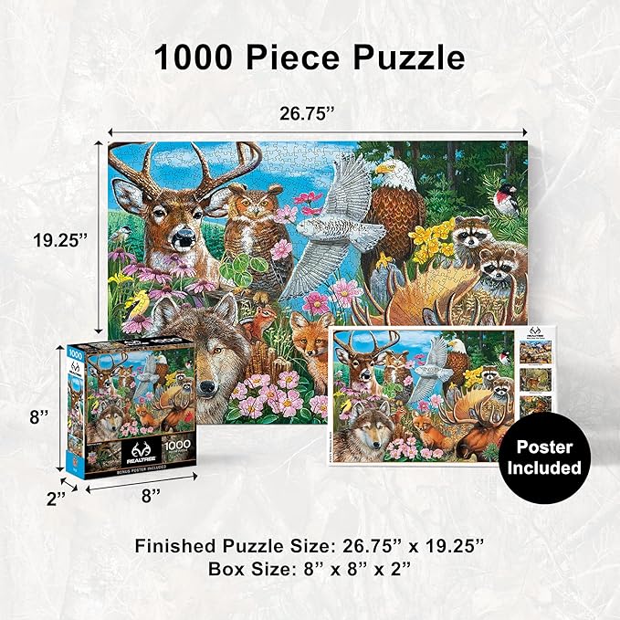 MasterPieces 1000 Piece Jigsaw Puzzle for Adults, Family, Or Youth - Wilderness Watch - 19.25"x26.75"
