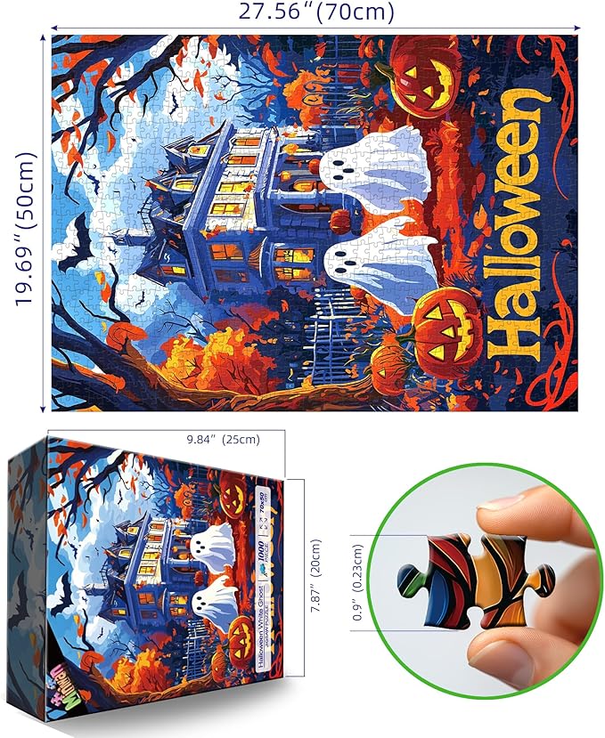 Halloween Little Devil 1000 Piece Puzzles, Hard Challenge Art Jigsaw Puzzles, for Gifts Birthday Party Games Family, 27.5 * 19.7 inch Dust Free Puzzle