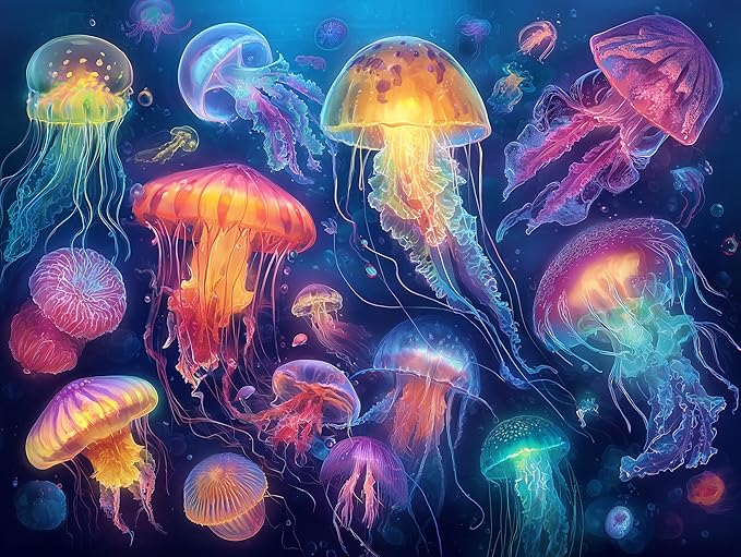 500 Piece Puzzle for Adults – Ocean Jellyfish Puzzle 500 Pieces for Adult Elderly Puzzle Game – Fun & Challenging Family Game Gift Toy for Friends and Family (20.5 x 15 in)
