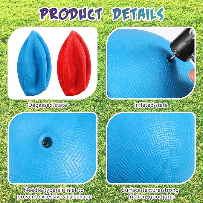 Macarrie 20 Pcs Playground Balls 6 Inches Dodgeball Kick Balls for Kids Adults Colorful Inflatable Balls Handballs Soccer Basketball Handball Games Camps Schools Outdoors