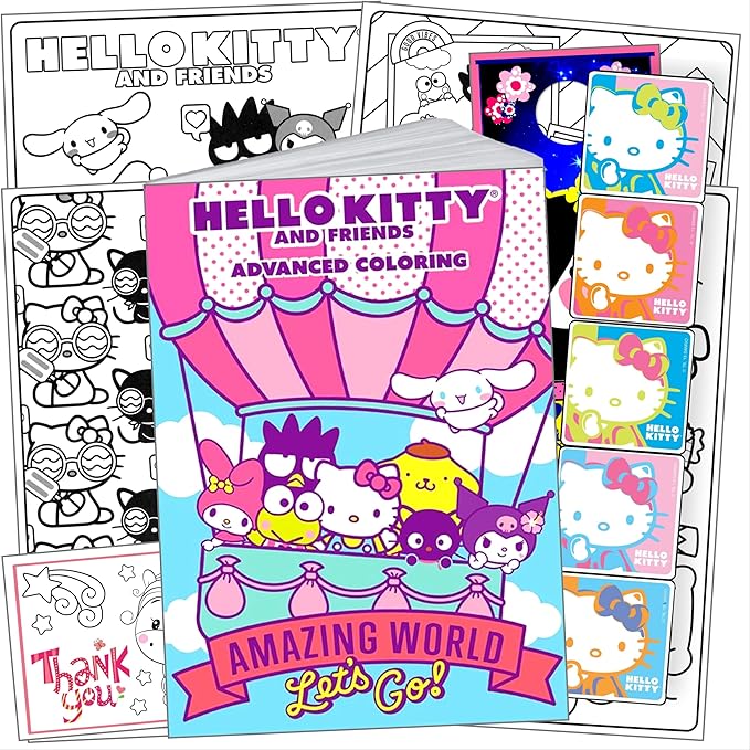 Bendon Hello Kitty Advanced Coloring Book and Stickers with Hello Kitty Coloring Book, Stickers, and More