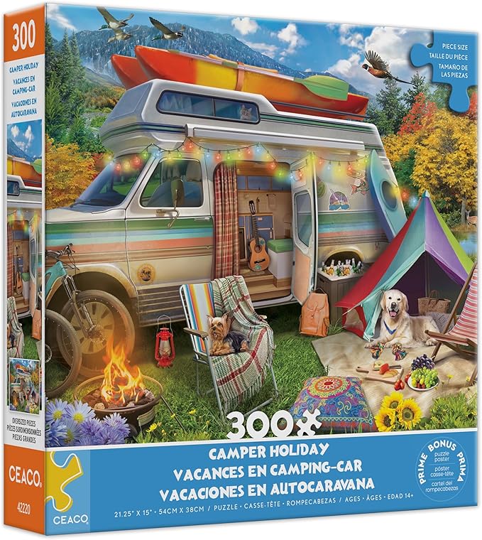 Ceaco - Large Piece Jigsaw Puzzle - Eduard - Camper Holiday - Relaxing and Fun Activity for Adults