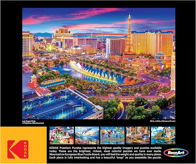 RoseArt - Kodak Premium - Las Vegas Strip - 1500 Piece Jigsaw Puzzle for Adults