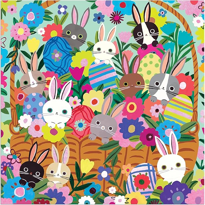 Mudpuppy Blooming Bunnies – 500 Piece Family Jigsaw Puzzle with Colorful and Fun Illustrations of Adorable Bunnies for Children Ages 8 and Up