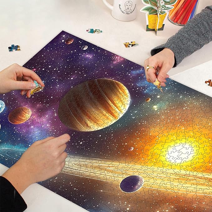 Bimkole Planet Puzzles for Adults 1000 Pieces, Universe Paper Jigsaw Puzzle 1000 Pieces - Fun and Challenging Family Decoration Puzzle Great Gift Idea, Finished Size is 31.5 x 16.14 in