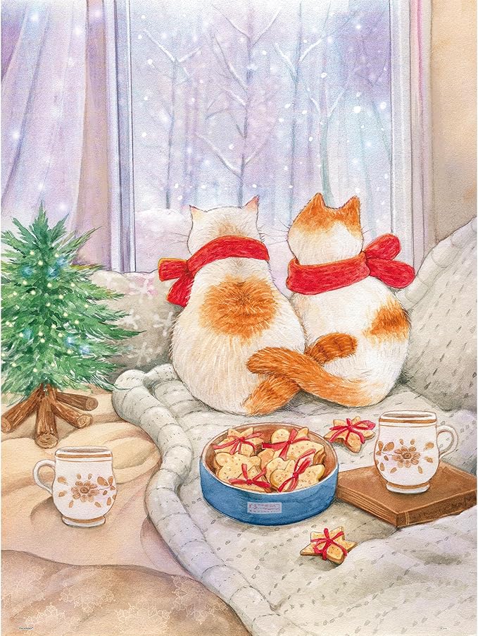 PieceRelax PieceClicks Plastic Jigsaw Puzzle for Adults 1000 Pieces - Jina - First Snow - 25.2 X 18.9 Inches, Most Satisfying Table Games, No Glue Needed [U1053]