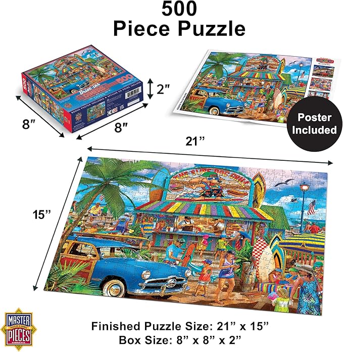 MasterPieces 550 Piece Jigsaw Puzzle For Adults and Family - The Surf Dog Grill - 18"x24"
