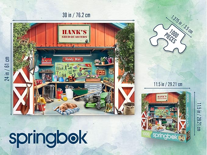 Springbok Shed-Quarters 1000 Piece Jigsaw Puzzle for Adults - Garden Shed - Unique Cut Pieces - Made in USA