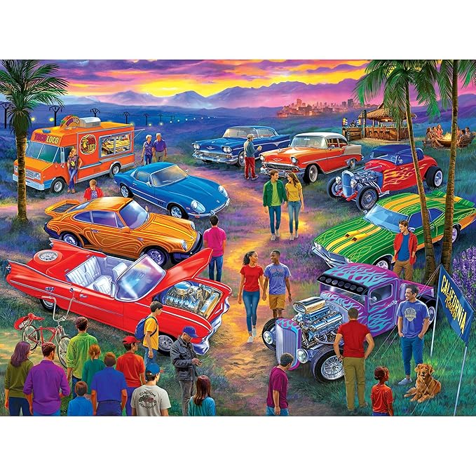 Roseart - Bigelow Illustrations - California Car Show - 500 Piece Jigsaw Puzzle for Adults