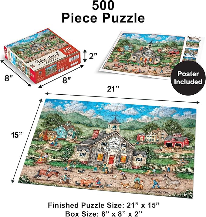 Masterpieces 500 Piece Jigsaw Puzzle for Adults, Family, Or Youth - Pet Day at School - 15"x21"
