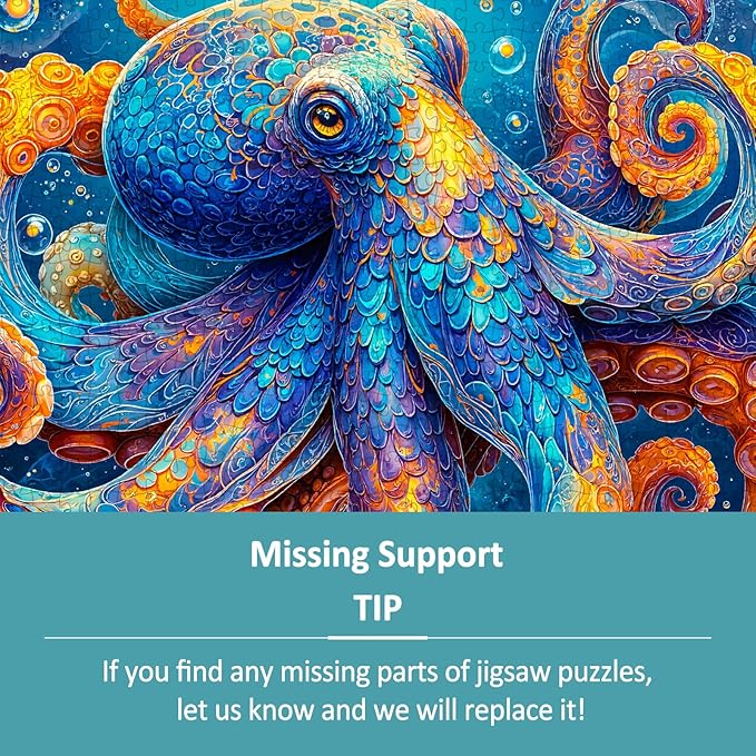 Ocean Octopus Adventure Puzzles for Adults 1000 Pieces, Jigsaw Puzzles 1000 Pieces for Adults, Fun Puzzles with Letters On Back, Challenging Game Toys (26.5 * 26.5in)