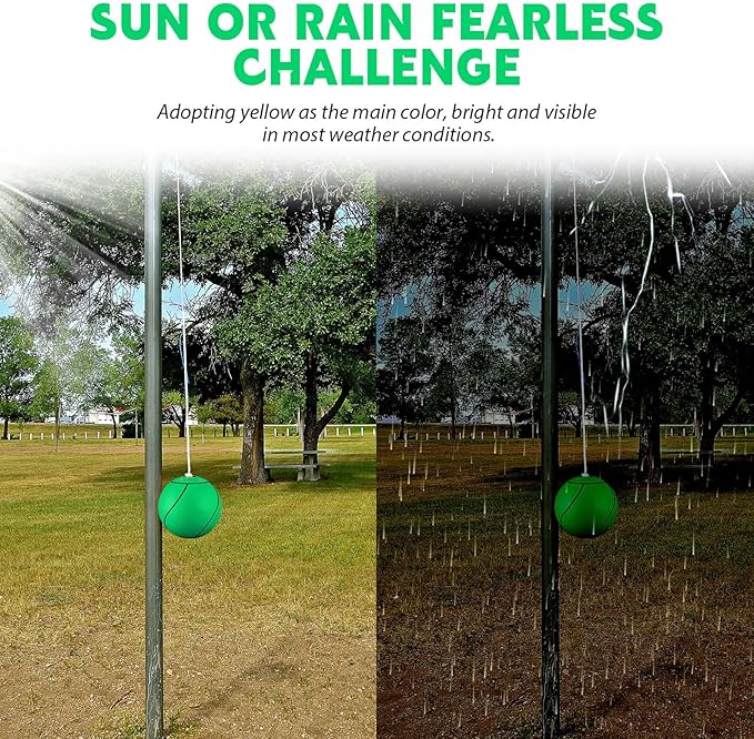 Shappy Tetherball Soft Tether Balls and Rope Set Game Replacement Tetherball Set Rubber Tether Ball Equipment for Kids Adults Indoor Outdoor Playground Yard Backyard Play