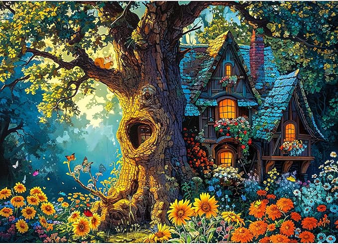 Jigsaw Puzzles for Adults 1000 Pieces, Interlock Perfectly No Dust, Impossible Difficult Hard Fun 1000 Piece Jigsaw Puzzles for Adults-1:1 Poster-Sweet Tree House