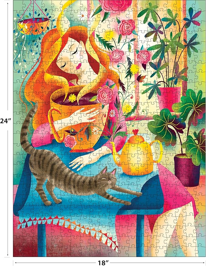 RoseArt - Home Sweet Home 500 Piece Double-Sided Jigsaw Puzzle – Matte & Glossy Sides – Joy of Home and Nature Puzzle for Adults - 2-in-1 Puzzle with Bonus Poster