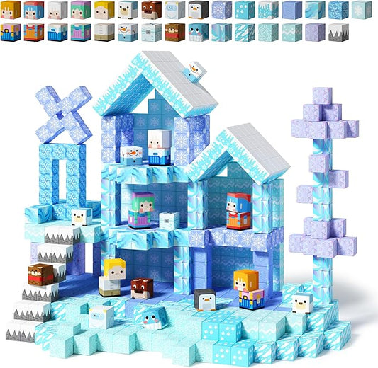 GobiDex 100PCS Magnetic Blocks Magnet Building Toys, Princess Castle Toys for Girls, Upgraded STEM Sensory Birthday Gift for Kids Age 3+ Years Old