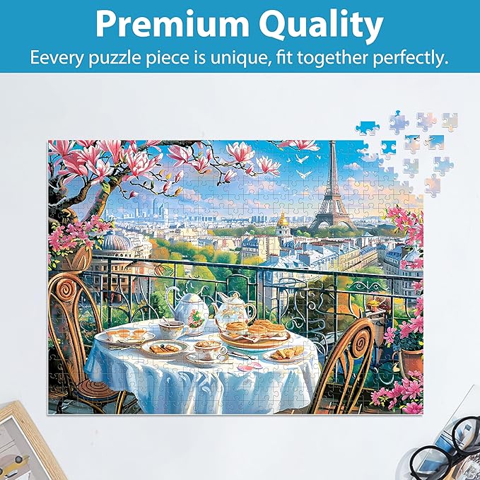 Puzzles for Adults 500 Pieces, Fit Together Perfectly, No Dust, Eiffel Tower Paris Jigsaw Puzzles 500 Pieces, Challenging Puzzle Games Family Activity, Great Gift Idea, Home Decor(21 x 15 in)
