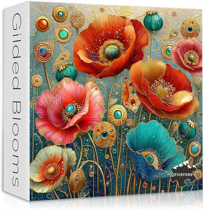 Flower Puzzles for Adults 1000 Piece, Garden Art Floral Puzzle Fantasy Wildflower, Impossible Hard Challenge Jigsaw Puzzle