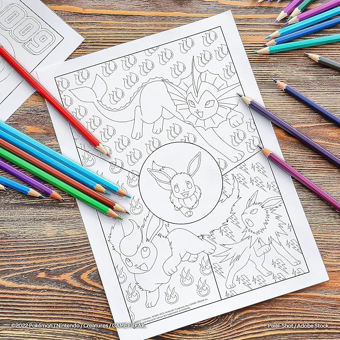 Bendon Pokemon Advanced Coloring and Stickers Activity Set with Pokeman Advanced Coloring Book, Sticker Book, Pokeman Reward Stickers, 2-Sided Door Hanger