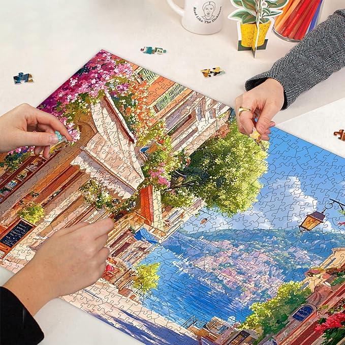 Bimkole Landscape Puzzles for Adults 1000 Pieces, Coastal Flowers Paper Jigsaw Puzzle 1000 Pieces - Fun and Challenging Family Decoration Puzzle Great Gift Idea, Finished Size is 31.5 x 16.14 in