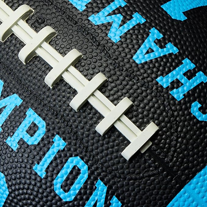 Champion Blitz Football, All-Weather Football, Enhanced Grip, Durable Rubber Cover and Molded Laces, for Outdoor Sports & Training, Includes 6 Ball Pump