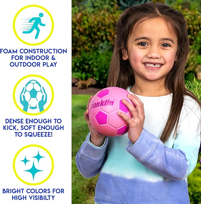 Franklin Sports Kids Foam Sports Balls - Indoor + Outdoor Soft Foam Toy Balls for Kids - Perfect Backyard + Practice