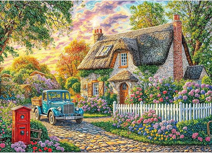 1000 Piece Puzzle for Adults, House Jigsaw Puzzle, Impossible Hard Difficult Challenging Puzzles for Adults 1000 Pieces, Home Decoration Puzzle, Interlock Perfectly No Dust