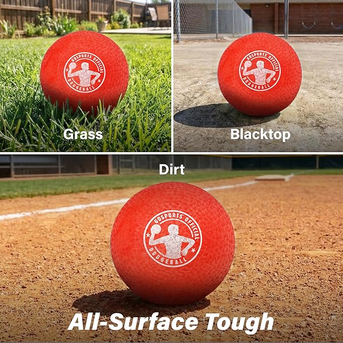 GoSports Inflatable Dodgeballs - Choose 5 Inch or 7 Inch No Sting Balls - Set of 6 Includes Ball Pump & Mesh Bag