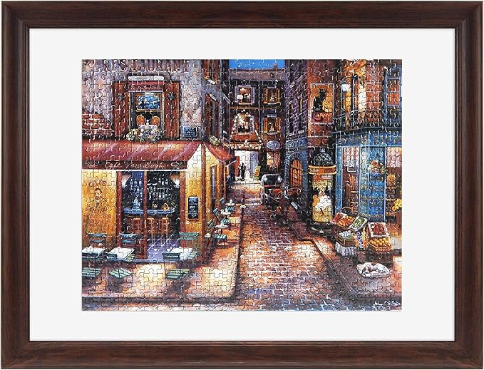 MCS 14.25x19.25 Puzzle Frame for Finished Puzzles, Walnut Woodgrain Vertical & Horizontal Wall-Mounted Picture Display for Preservation (1-Pack)
