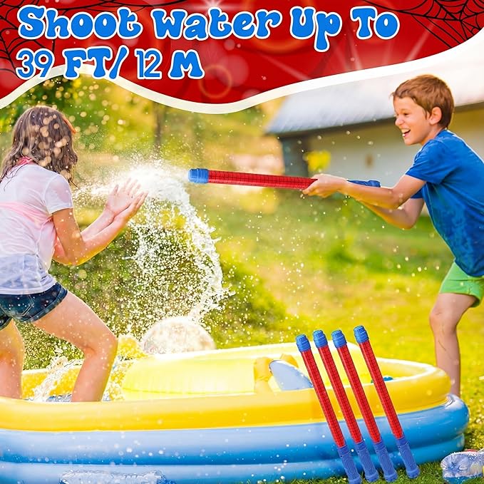12 Pack Spider Water Blaster 15.75 in Water Shooter Blasters Gun Party Favors for Kids Summer Birthday Outdoor Swimming Pool Backyard Beach Summer Games