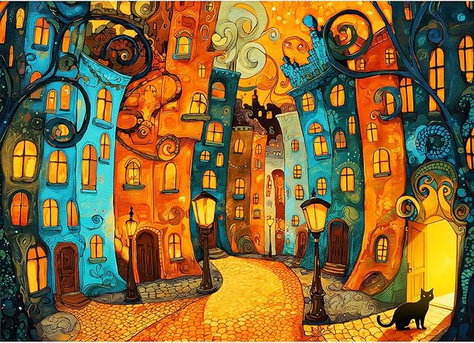 Weird Town Puzzles for Adults 1000 Pieces, Impossible Hard Difficult Challenging Jigsaw Puzzle 1000 Pieces, Christmas Birthday Gifts Home Decor for Adults/Friends/Family