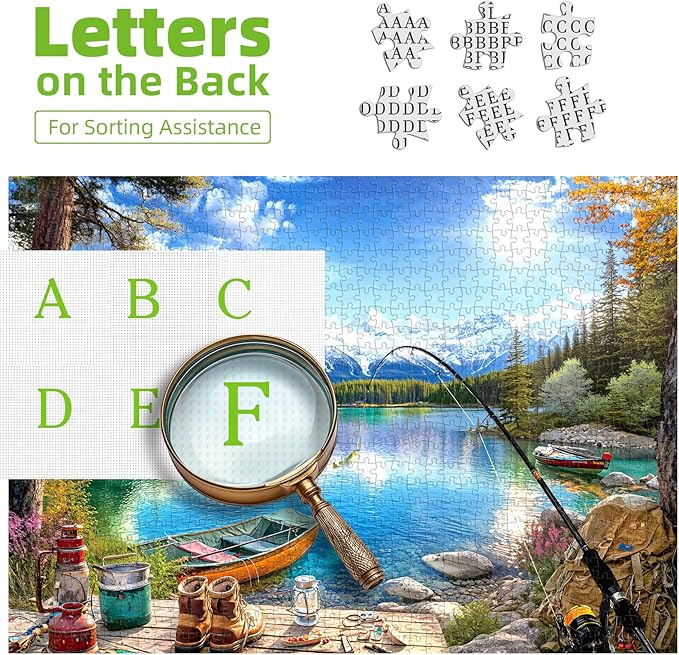 Lake Mountain Fishing Camp 300 Piece Puzzle for Adults, Fun Puzzles for Adults 300 Pieces with HD Print & Poster, 17"x11" Dust Free, for Gifts Halloween Christmas Family Games Lovers
