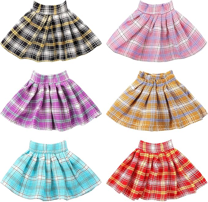 Fourluoo 6 Pcs Spring Doll Clothes 11.8 Inch Fashion Doll Outfits Pants Dresses Skirts Sweet for Xmas Fall Birthday Gifts(Charming Style)
