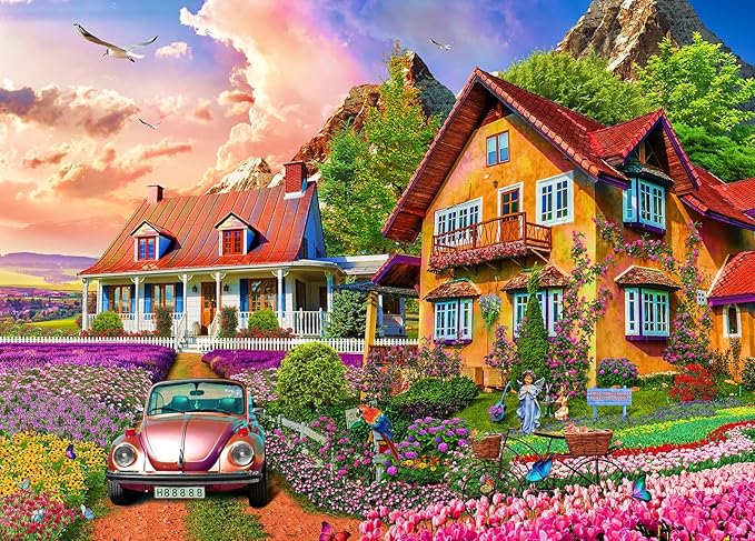 HUADADA Jigsaw Puzzles for Adults 1000 Pieces, Holiday Home Interlock Perfectly Letter on Back No Dust, Home Decor Birthday Party Toy for Men Women Elders Seniors (27.5"x19.6"), 1:1 Poster
