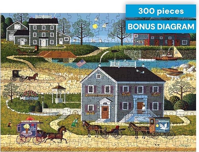 Buffalo Games - Charles Wysocki - The Whippersnappers of Cape Cod - 300 Piece Jigsaw Puzzle for Adults - Challenging Puzzle Perfect for Game Nights - Finished Size is 21.25 x 15.00