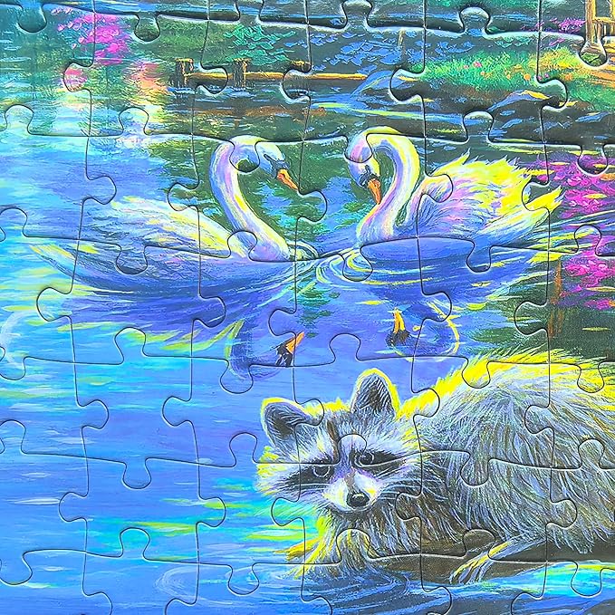 300 Piece Puzzles for Adults Large Piece - Jigsaw Puzzles for Kids Seniors - Lakeside Evening Licensed by Bridget Voth