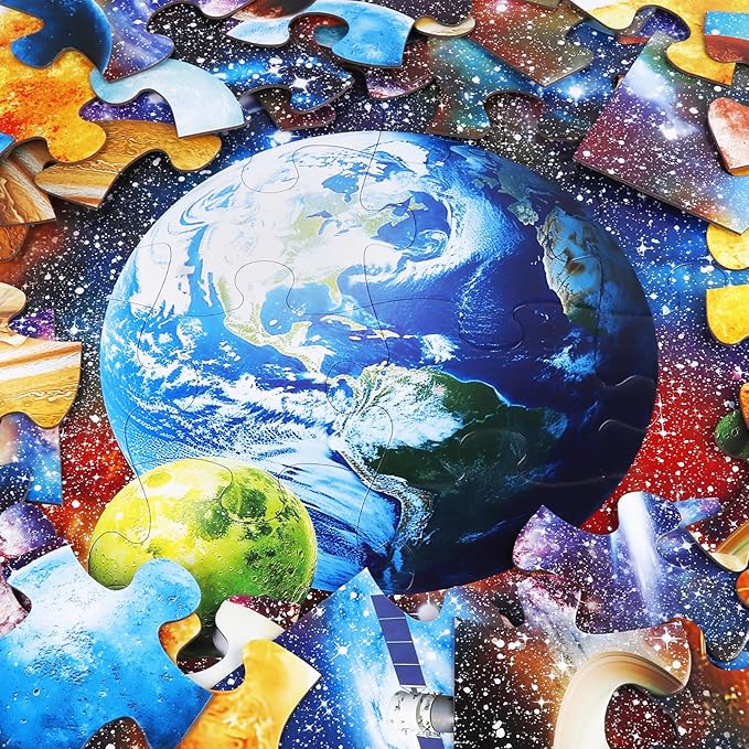 Jumbo Floor Puzzle for Kids,48 Piece Solar System Planet Large Jigsaw Puzzles for Toddler Ages 3-5,Preschool Educational Learning Space Toys,Easter Gift for Boys & Girls Ages 4-8