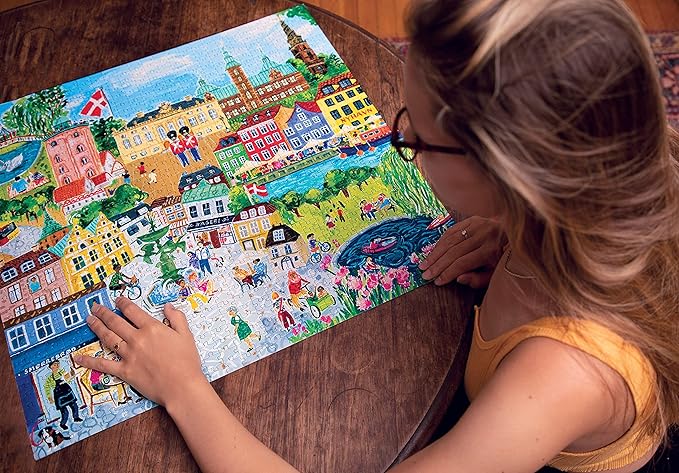eeBoo 1000 Piece Puzzle - Copenhagen Jigsaw Puzzle for Adults, Square 23" x 23" Made with Recycled Board & Vegetable-Based Ink