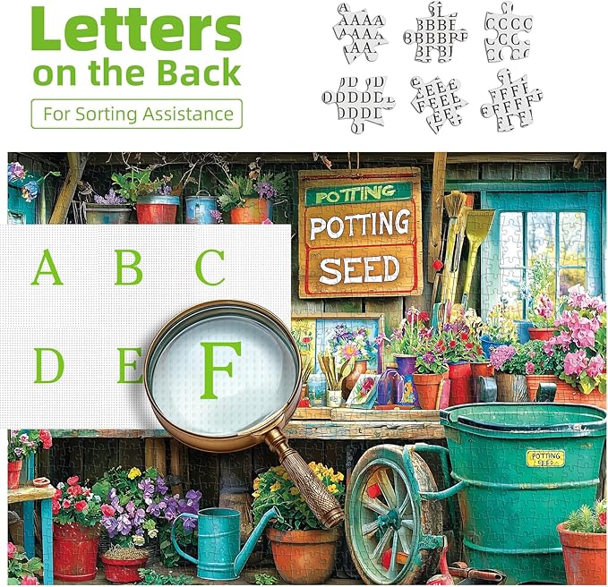 Puzzles for Adults 1000 Pieces, Garden Potting Station - Garden Shed Jigsaw Puzzle for Family Fun Decoration, Gifts, Party Game, Finished Size 27.5" x 19.7"