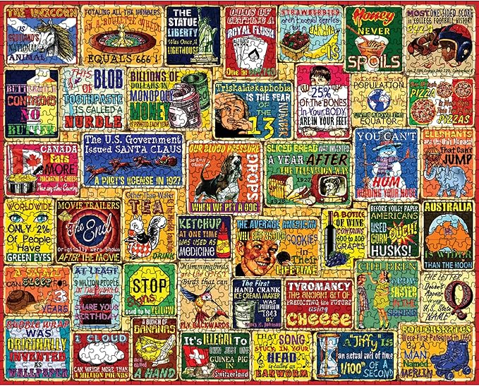 White Mountain 1000 Piece Jigsaw Puzzle for Adults Fun Vintage Collage Large Jigsaw Puzzle Gift for Seniors 24"x30" - Did You Know