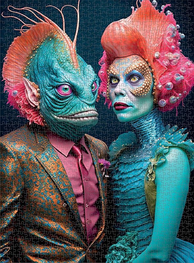 1000 Piece Jigsaw Puzzle for Adults - Cross & Glory - Meet the Aliens Series| Collectible Sci-Fi Illustration (Nymira and Dantar)