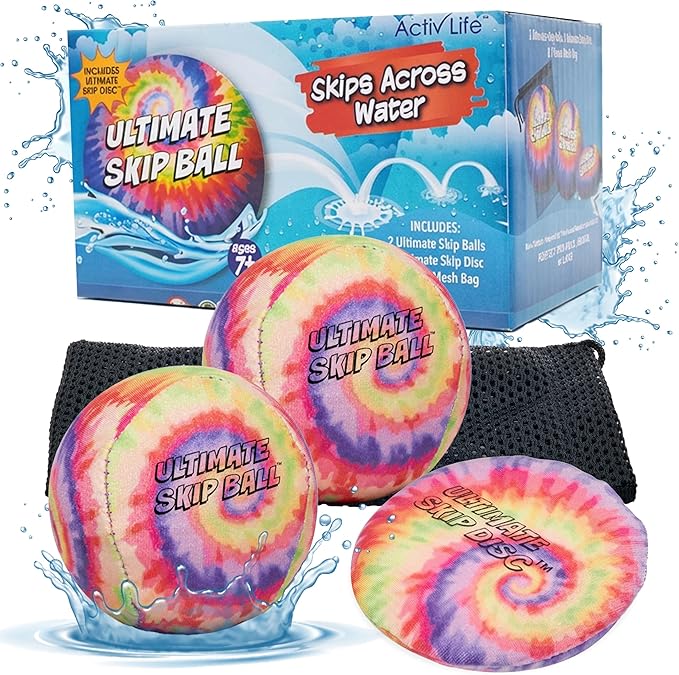 Activ Life The Ultimate Water Skip Balls, Water Bouncing Ball for Swimming Pool, Beach Toys for Friends, Family, Kids and Adults