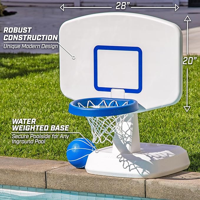 GoSports Splash Hoop Classic Swimming Pool Basketball Game - White